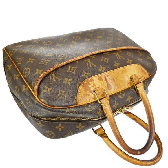 LOUIS VUITTON LV Logo Deauville Hand Bag Monogram Leather Brown - Picture 6 of 15